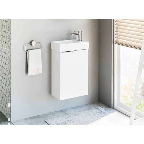 Bathroom Vanity Unit with Basin 400 Sink Wall Cabinet White Gloss Avir 1