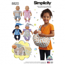 Simplicity Sewing Pattern 8820 One Size Doll Clothes