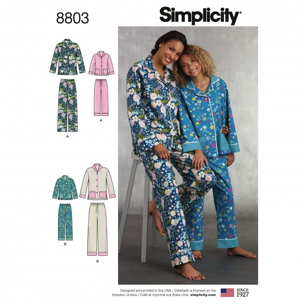 Simplicity Sewing Pattern 8803 Women, Teenagers, Kids A (S - L / XS - XL)