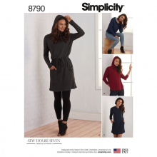 Simplicity Sewing Pattern 8790 Women A (XS-S-M-L-XL) Tops, Dresses, Hoodies