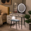 Casart Dressing Vanity Table Stool Set W/ 3-Color Lighted Mirror &Drawer Chest 10