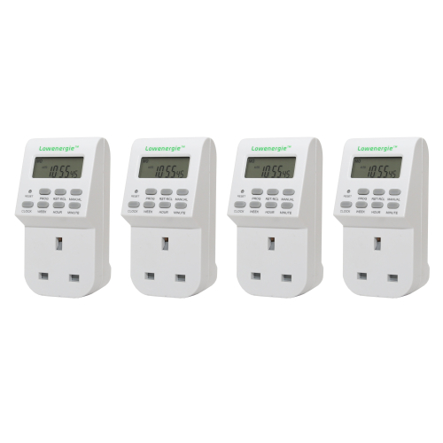 Lowenergie (5 Pack) Lowenergie 7 Day Programmable Digital Plug-in Electronic Timer Socket 12-24 Hour 1