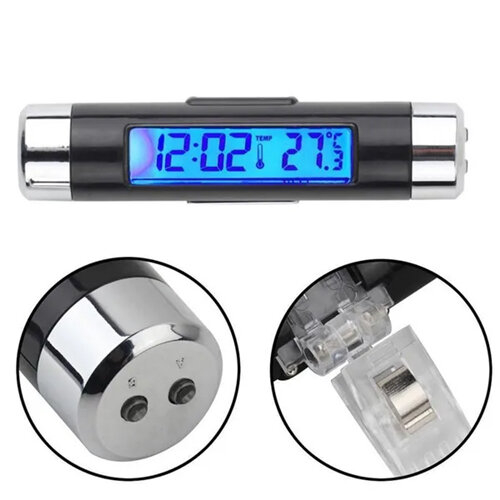 Car Digital LCD Temperature Thermometer Clock Calendar 2