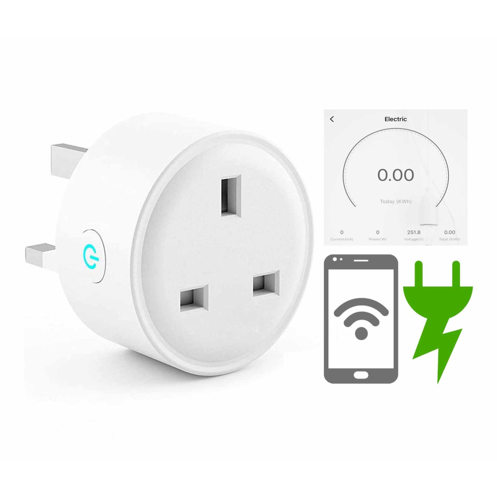 (1 Pack) Smart Timer Plug-in Socket Outlet Wifi Wireless with Energy Monitoring Statistics