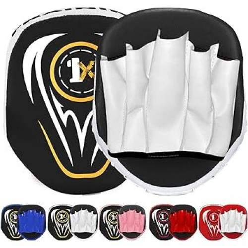 (White/Black) Boxing Focus Pads Punching Mitts Punch Pads
