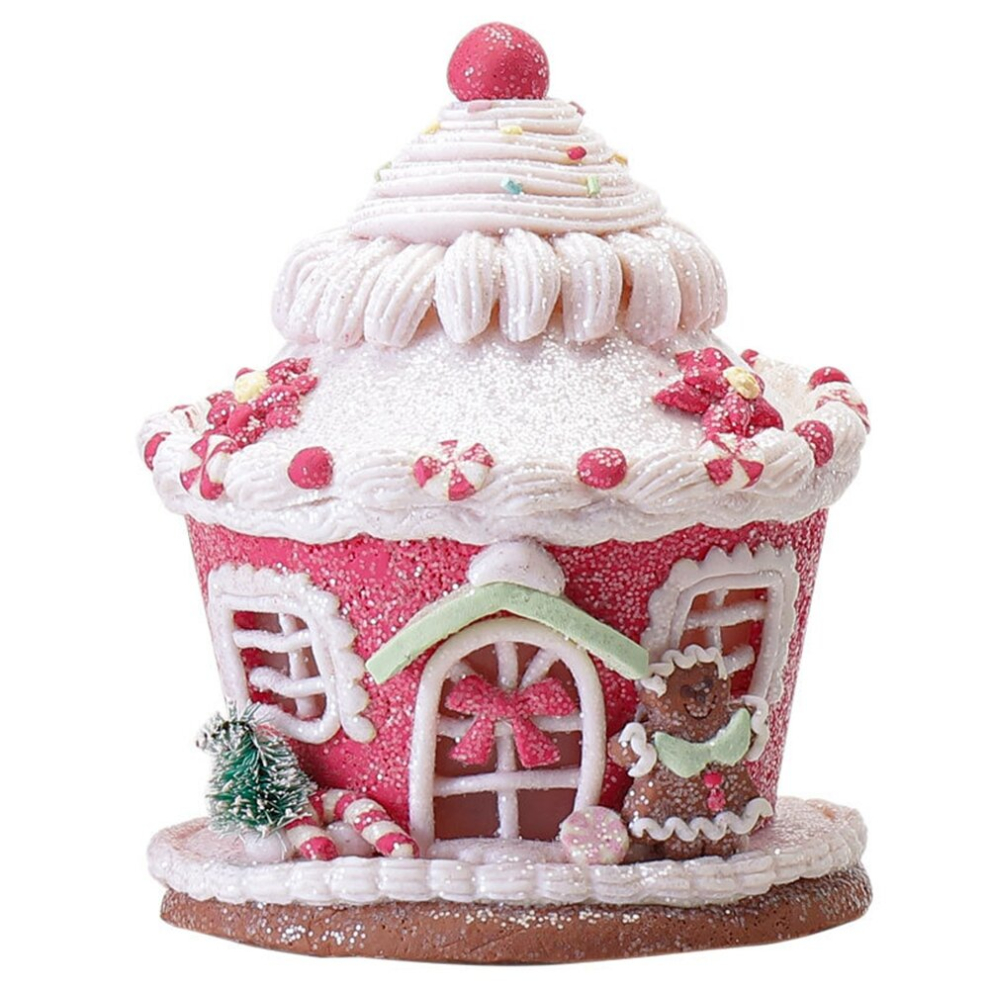 LED Christmas Gingerbread House House Gingerbread Decor Tabletop Christmas Holiday Decorative,B