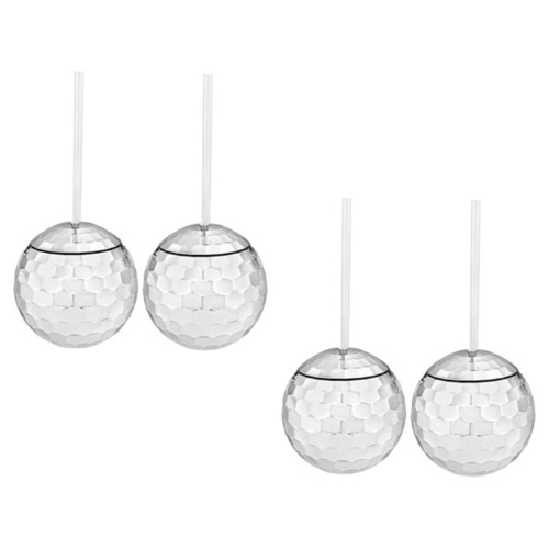 Set of 4 Disco Ball Cup Glitter Flash Ball Cocktail Cup Tea Bottle Party Supplies Unique for Party Drinking Beverage C