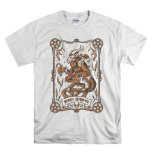 (XXXX-Large, White) Merry Krampus Christmas Devil Men Women Unisex Top T Shirt
