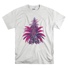 (XXXXX-Large, White) Cannabis Plant Purple Men Women Unisex Top T Shirt