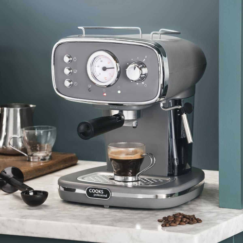 Cooks Professional Cooks Professional Retro Espresso Machine | Grey 1