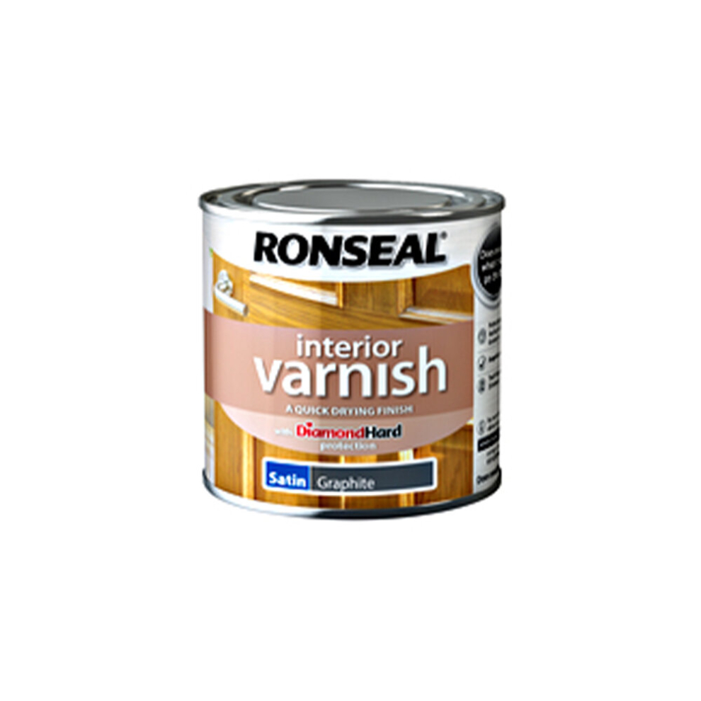 Ronseal Interior Varnish - Satin, Graphite - 750Ml