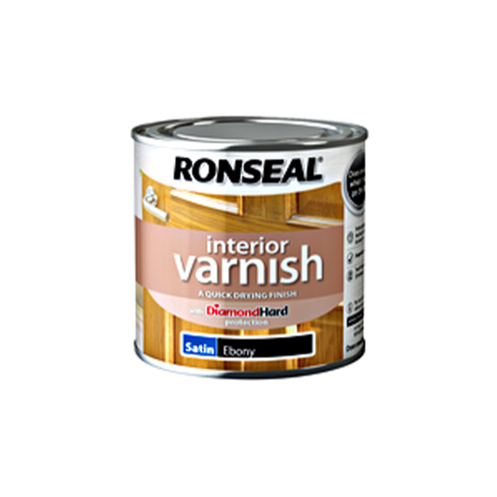 Ronseal Interior Varnish - Satin, Ebony - 750Ml