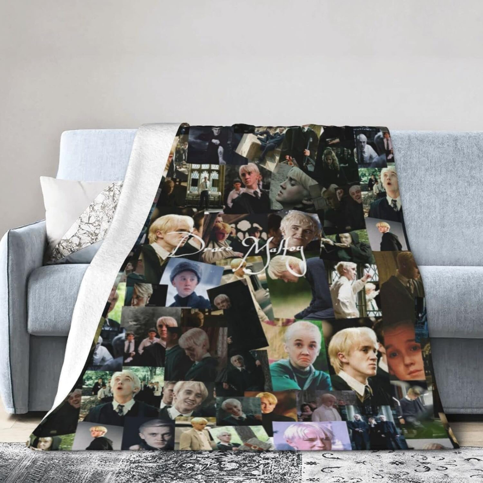 (150CM X 125CM) Tom Draco Felton Malfoy , Ultra Soft Lightweight Flannel Fleece Throw s Warm Air Conditioning  For Couch Sofa Bed 80x60 Inch