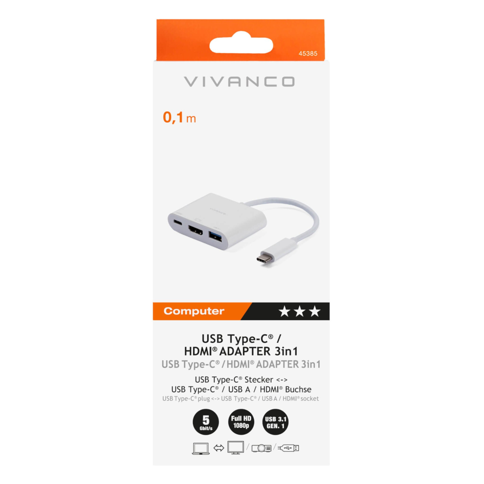 Vivanco USB Type C HDMI adapter 3in1,