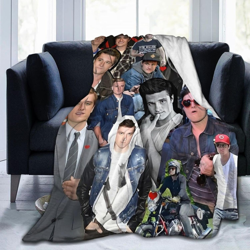 (150CM X 125CM) Josh Hutcherson Collage  Lightweight & Warm,Ultra-Soft & Comfy Flannel ,Microfiber Fleece ,Anti-Pilling Plush  50X40 in