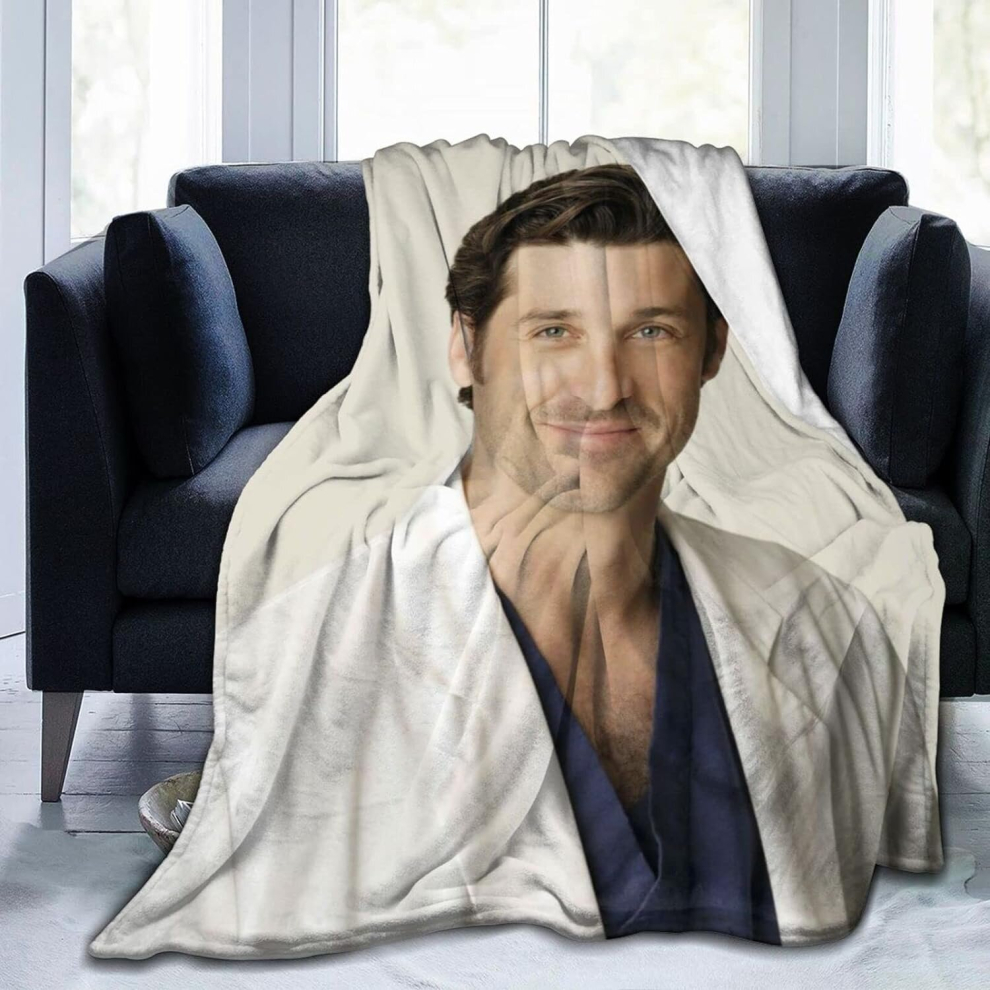 (125CM X 100CM) Soft Plush Throw  Derek Shepherd McDreamy Fleece s for Sofa Bed Travel 80"x60"