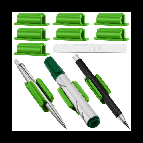 Pen Holder Set of 10 Adhesive Silicone Pen Holder Green