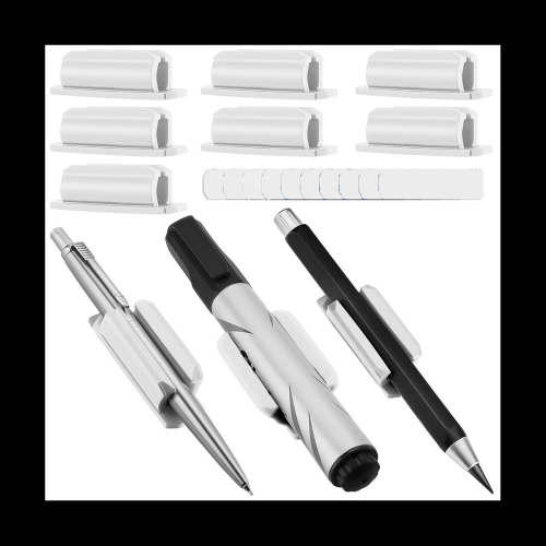 Pen Holder Set of 10 Adhesive Silicone Pen Holder White