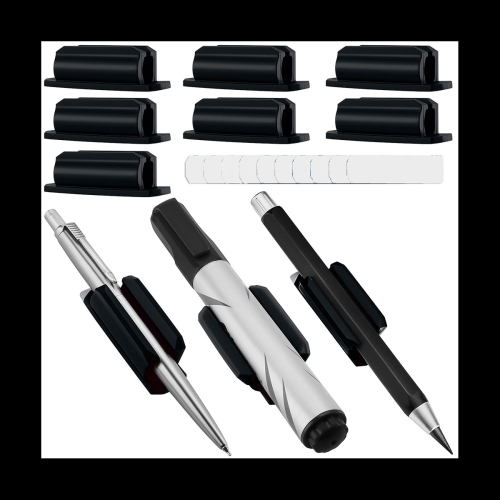 Pen Holder Set of 10 Adhesive Silicone Pen Holder Black