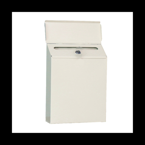 Outdoor Wall-Mounted Locking Mailbox with Key Drop, Holds Letters & Newspapers, Rust-Resistant Iron, White