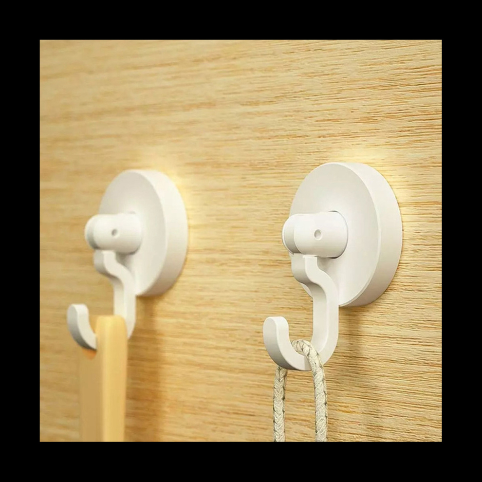 18Pcs Adhesive Ceiling And Wall Hooks - Round Swivel Spinning Turn 360Â¡Ã£/180Â¡Ã£ No Drill Stick On Hook For Hanging 4763391294033