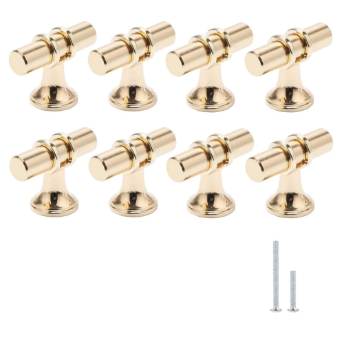 8 Packs Champagne Gold Knobs Drawer Knobs Euro T Bar