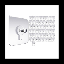 Wall Hangers Without Nails, Wall Hooks for Hanging, 50 Packs Adhesive Wall Hooks, Picture Hangers for Living Room