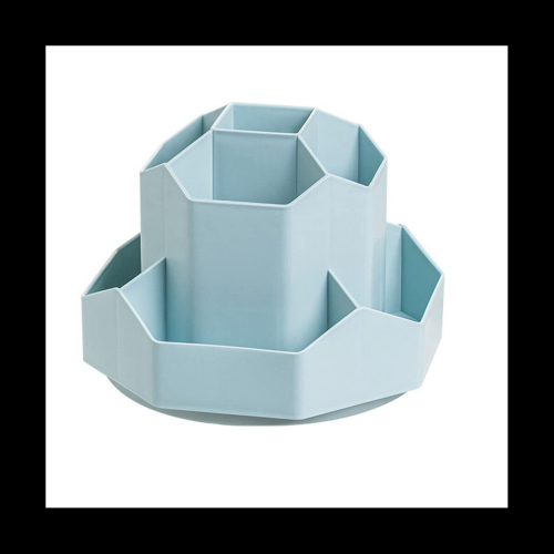 9 Slots 360-Degree Spinning Pencil Pen Desk Organizers (Blue)