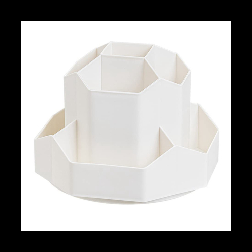 9 Slots 360-Degree Spinning Pencil Pen Desk Organizers (White)
