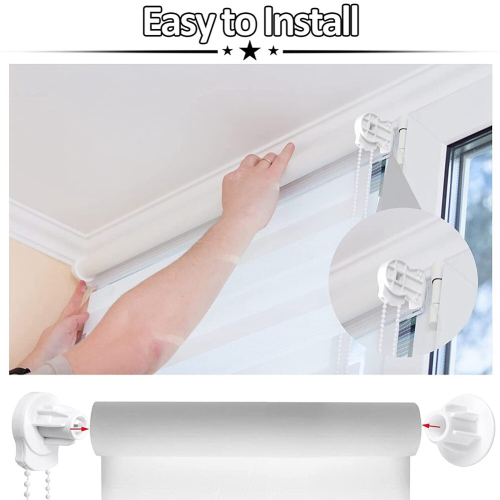 Roller Blind Fittings Kit, Roller Blinds Brackets with Beaded Chain, Curtain Roller Accessories for Windows Replacement 2