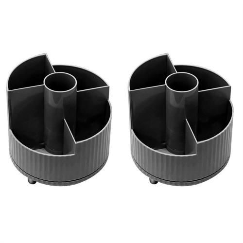 2PC 3 Slots 360-Degree Spinning Pencil Pen Desk Organizers for Office