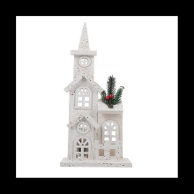 Christmas LED Church Light House Snow Scene Xmas Decorations