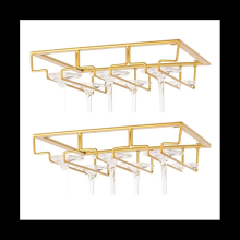 Wine Glass Hanger Rack Under Cabinet Stemware Wine Glass Holder,Gold