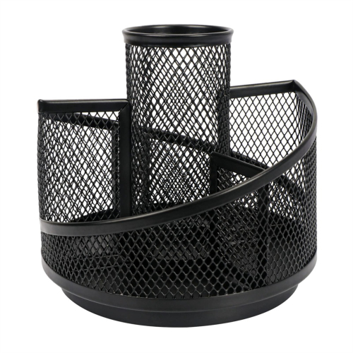 Pen Holder for Desk, Mesh Desk Organizer, 360 Degree, 5 Compartments