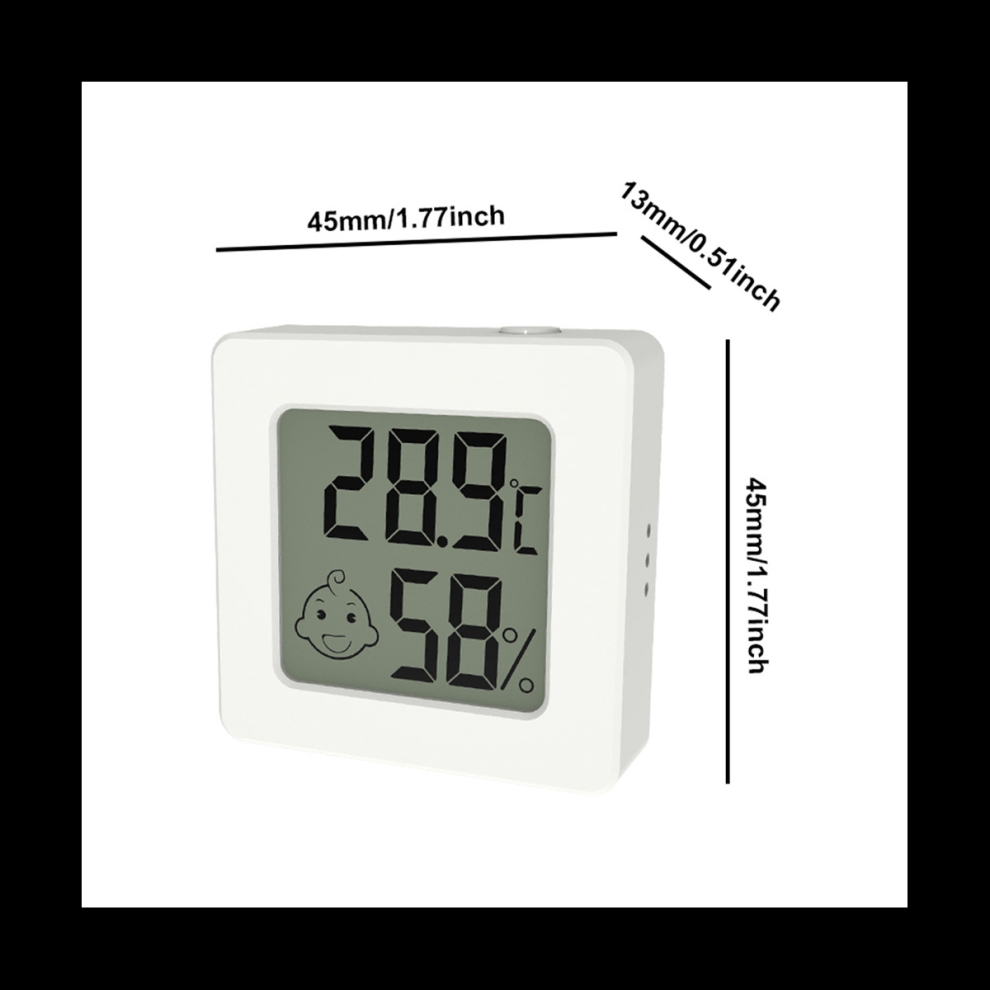 Mini LCD Digital Thermometer Hygrometer Temperature Meter Humidity Sensor Weather Station Button Set with Battery Black