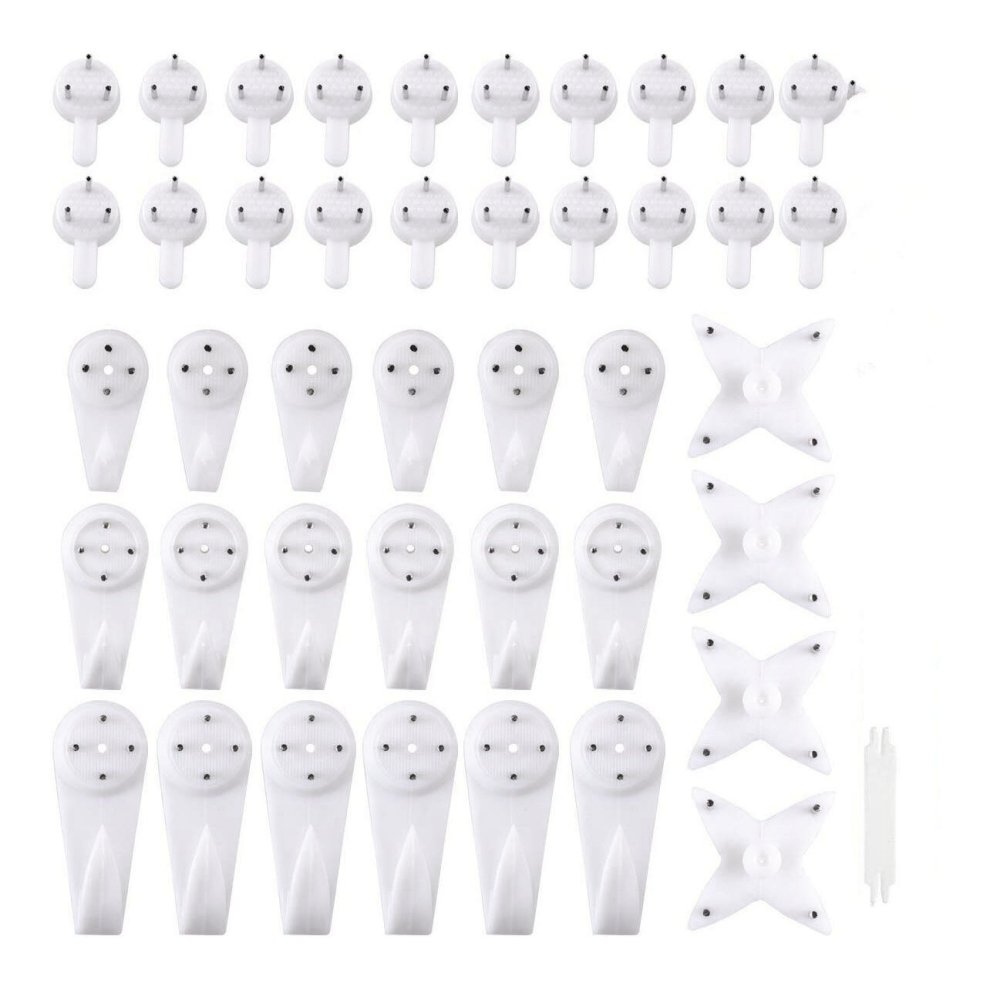 105 Pack Picture Hangers For Hard Wall Concrete Wall Hanging Photo Frames Drywall Hook Art Painting Display Hangers Clock Wedding Photos Hanging Hardw 4763391292497