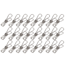 24 Pcs Stainless Steel Wire Clip, Multi-Function Clip, Utility Clip Pins Hanging Clip Office Fastener, Metal Wire Clip for Clothes Clothes Drying