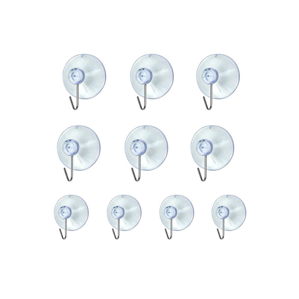 10 Windows Transparent Suction Cup Suction Cup Hook Clothes Jacket Metal Hook