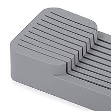 Kitchen Drawer Organizer Tray, Cascading Knife Rack, Knife Rack in Drawer, Kitchen Storage, Grey