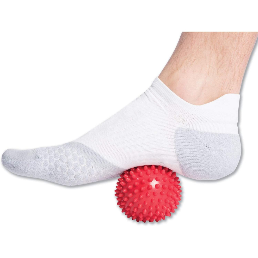 Tianfu Red Massage Ball Foot Massager Spiky Roller For Deep Tissue Trigger Point Plantar Fasciitis (Red)
