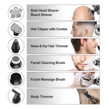 Upgraded men's bald shaver, 6 in 1 bald shaver Waterproof electric LED display rotary shaver