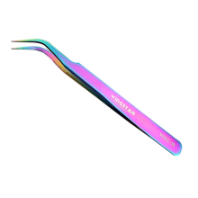 Eyelash extension tweezer set Straight and curved tips False eyelash tweezers Eyelash applicator tool-Tweezers - Colourful