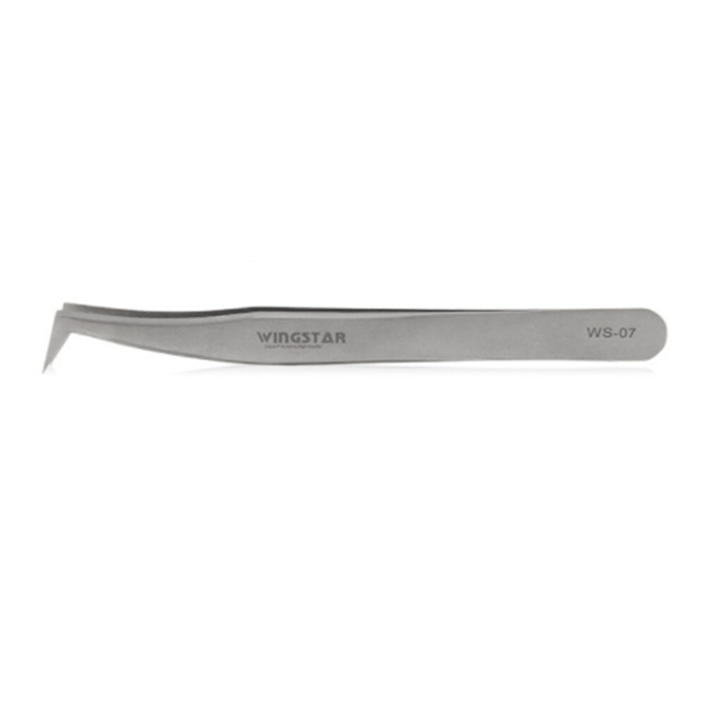 Tianfu Golden Eyelash Extension Tweezer Set Straight And Curved Tips False Eyelash Tweezers Eyelash Applicator Tool-Big Seven Tweezers - Stainless Steel Version