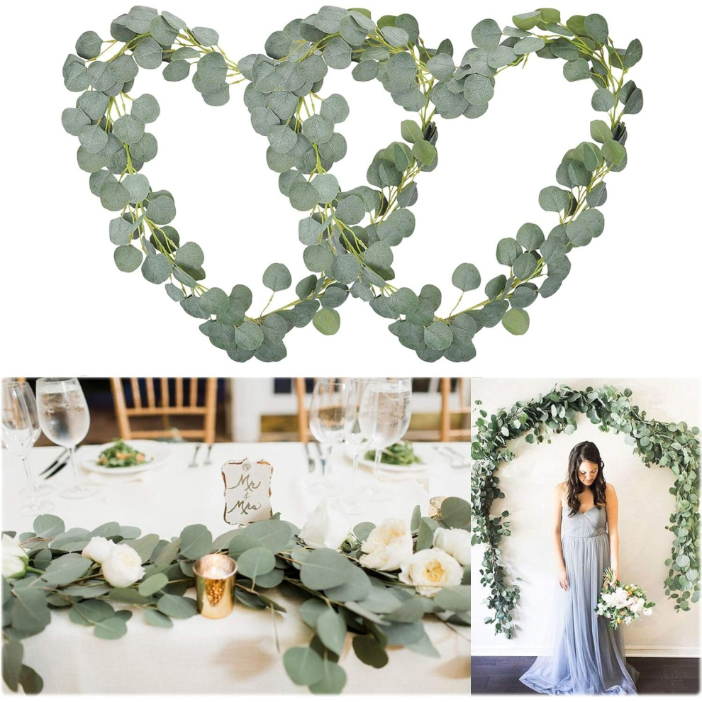 Artificial Eucalyptus Garland 12 FT Wedding Arch Decorations Faux Eucalyptus Leaves Vines Handmade Greenery Garlands-image-OPC-PCNRDMF-NEW