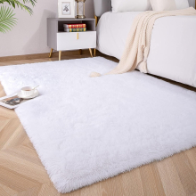 Soft Fluffy Area Rugs for Bedroom Kids Room Plush Shaggy Nursery Rug Furry Throw Carpets-(White 120*160cm)