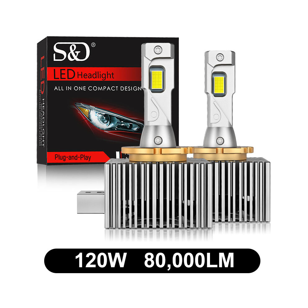 (120W 80000Lm, D5s) 100W 60000Lm-80000Lm D3s Led Headlights Canbus D1s D2s D4s D5s D8s D1r White 9373822689540
