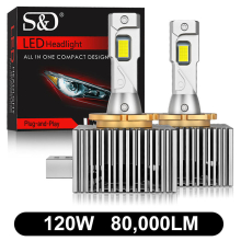 (120W 80000LM, D1S) 100W 60000LM-80000LM D3S LED Headlights Canbus D1S D2S D4S D5S D8S D1R
