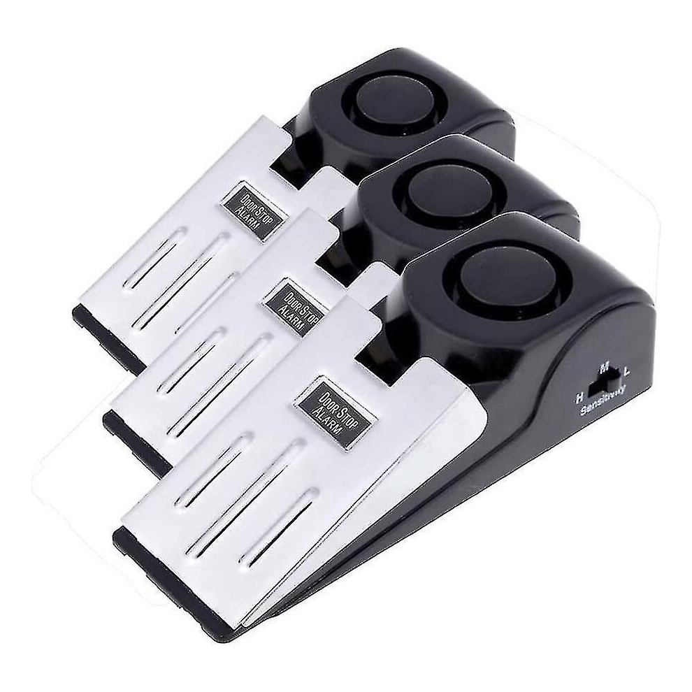 3-pack Safety Wedge Door Stop Alarm Stopper Blocking Travel Home  Alert