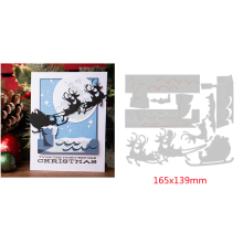 (  Reindeer Sleigh) Christmas Reindeer Sleigh Metal Cutting Dies for DIY Scrapbooking Embossing Card