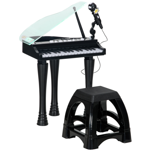 AIYAPLAY 32 Keys Kids Piano Keyboard with Stool, Lights, Microphone, Black on OnBuy